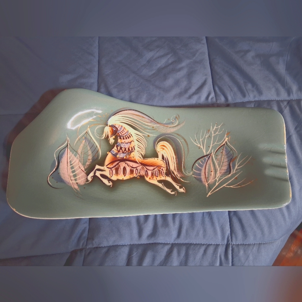 Vintage Ceramic Horse Decorative Plate